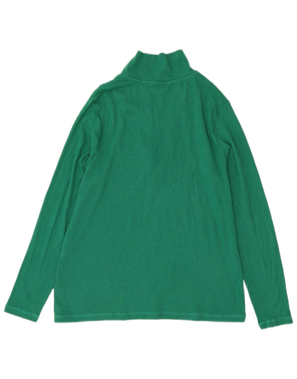 Marks & Spencer Damski top z zamkiem i długim rękawem, UK 18 XL, zielony, bawełniany