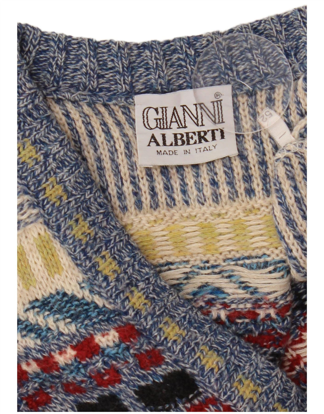 Gianni Alberti Męski sweter z dekoltem w kształcie litery V IT 52, duży, wielokolorowy