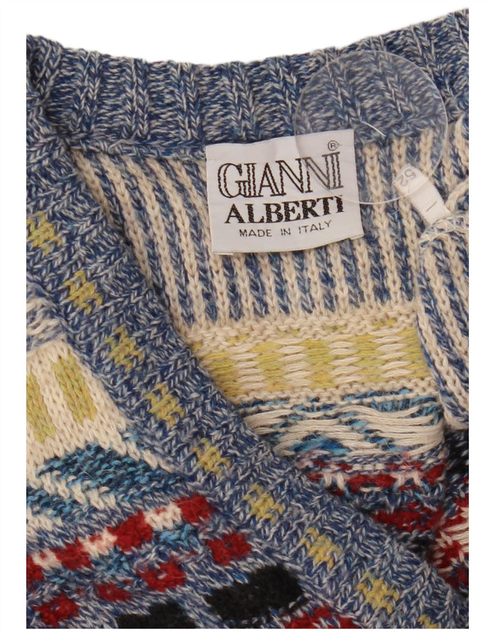 Gianni Alberti Męski sweter z dekoltem w kształcie litery V IT 52, duży, wielokolorowy