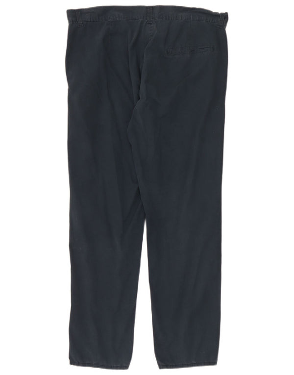 Marks & Spencer Womens Tapered Chino Trousers UK 14 Large W34 L28 Navy Blue