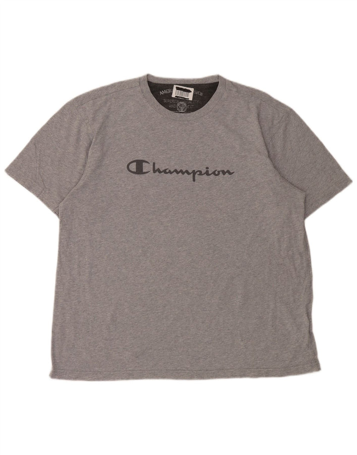 CHAMPION Mens Graphic T-Shirt Top 2XL Grey Cotton