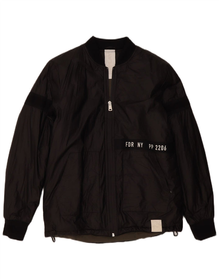 Męska kurtka wiatrówka Replay z grafiką UK 42 XL, czarny polietylen