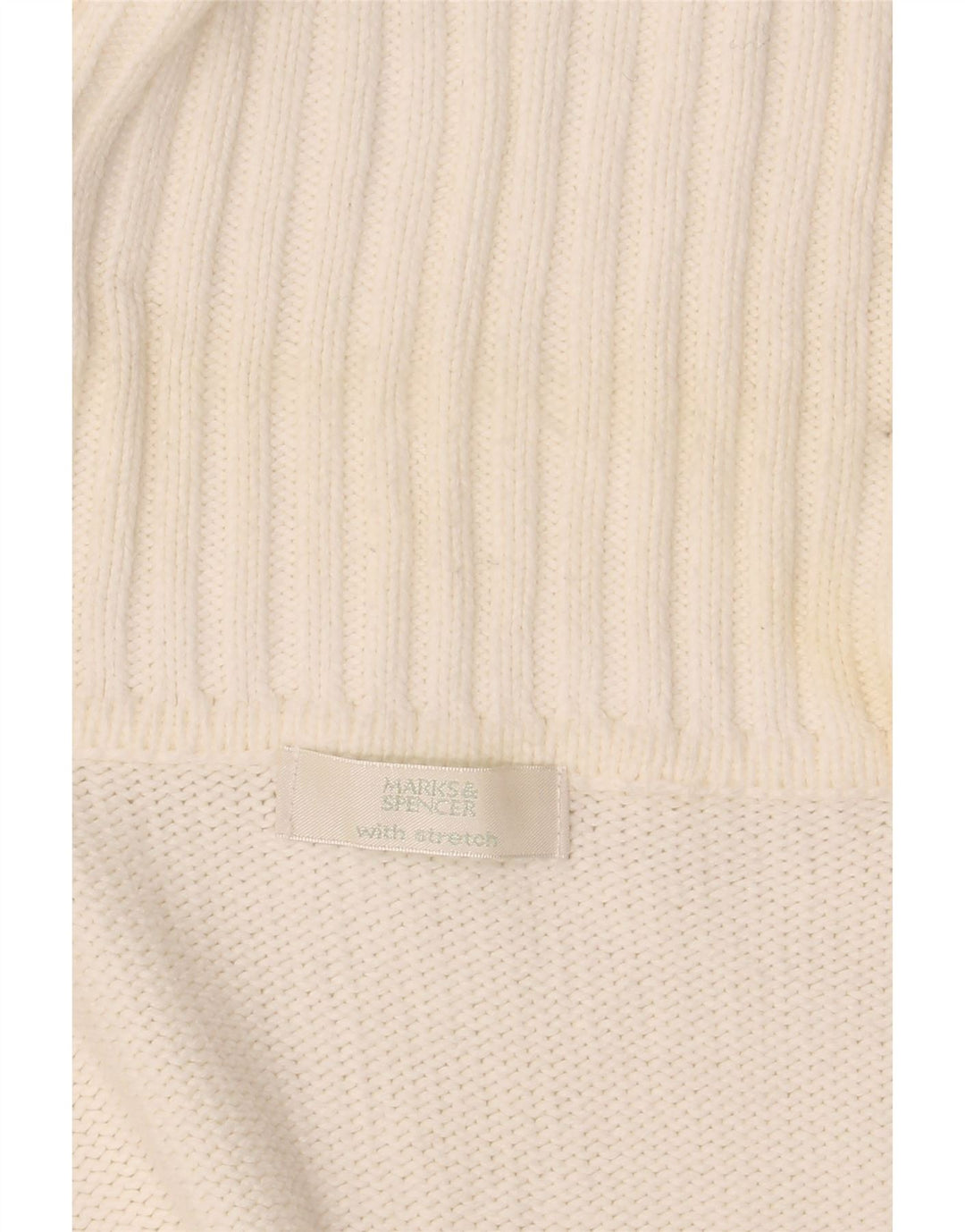 Marks & Spencer Damski sweter ze stretchem, UK 16, duży, biały