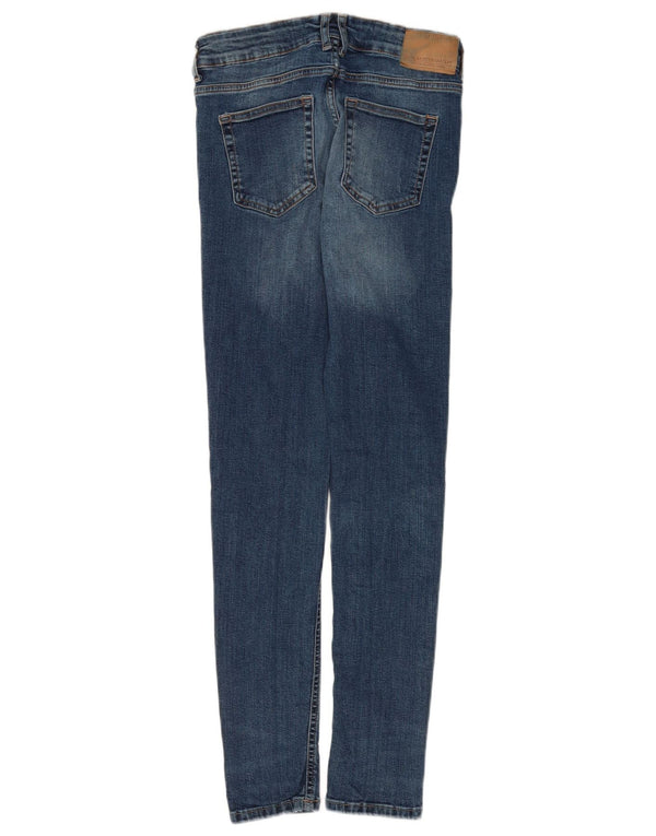 Damskie jeansy skinny ze średnim stanem Zara EU 38 Small W28 L30 Niebieska bawełna