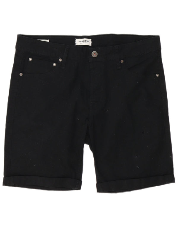 Męskie spodenki codzienne Jack & Jones, średnie W32, czarne, bawełniane