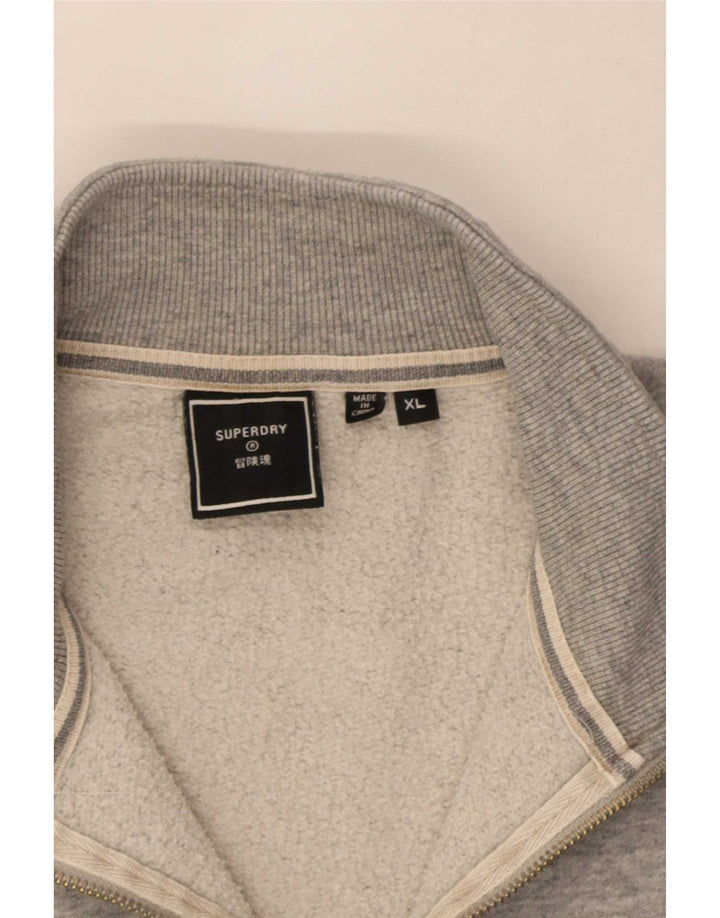 Męski sweter Superdry z zamkiem błyskawicznym XL, szary, nakrapiany