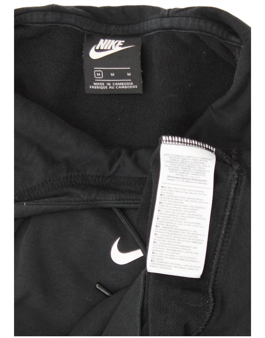 Damska bluza z kapturem Nike Graphic UK 14, średnia czarna bawełna
