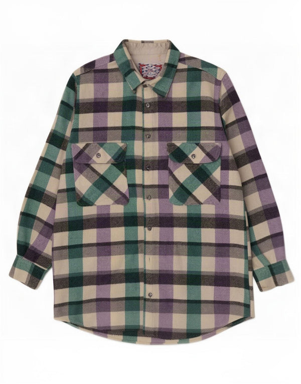 Azzurra Mens Flannel Shirt XL Multicoloured Check Wool