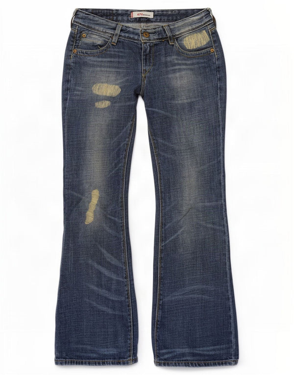 Damskie jeansy Levi's 572 z niskim stanem i przetarciami Bootcut W28 L30 Niebieska bawełna