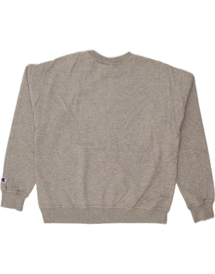 CHAMPION Womens Graphic Oversized Sweatshirt Jumper UK 14 Medium Grey Vintage Champion and Second-Hand Champion from Messina Hembry 