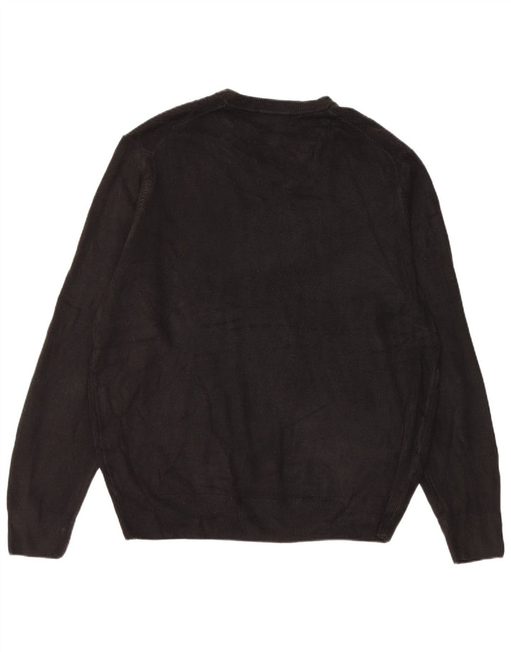 Męski sweter Dockers z dekoltem w kształcie litery V, XL, czarny akryl