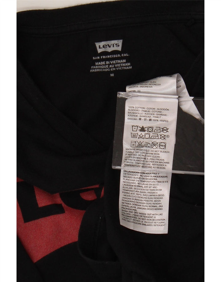 Damska koszulka z grafiką LEVI'S Top UK 14, średnia czarna bawełna