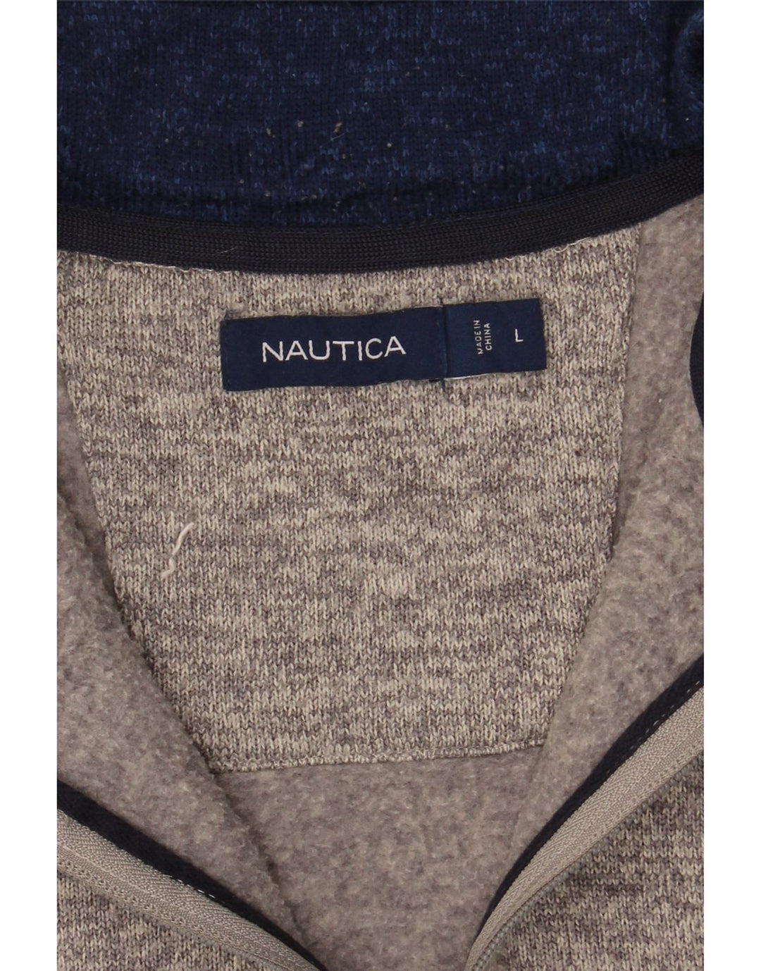 NAUTICA Mens Zip Neck Jumper Sweater Large Grey Vintage Nautica and Second-Hand Nautica from Messina Hembry 