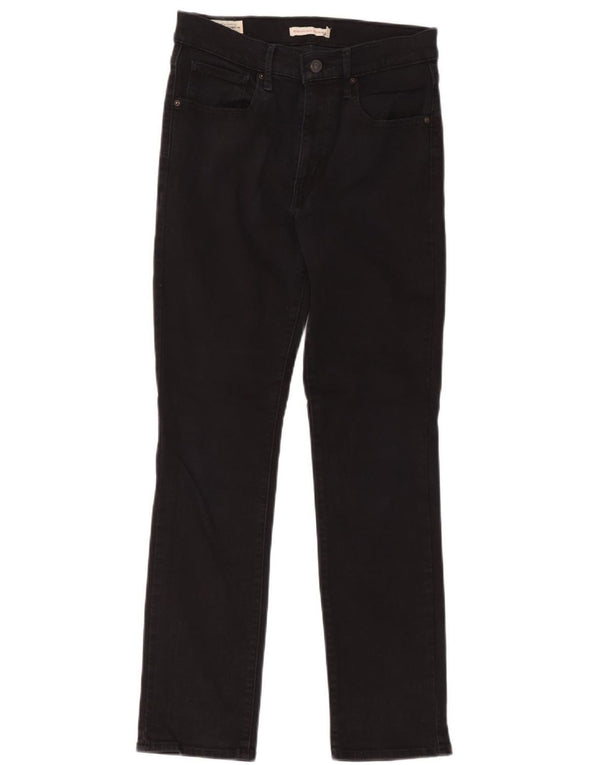 Damskie jeansy Levi's 724 z wysokim stanem, bardzo obcisłe W30 L30, czarna bawełna