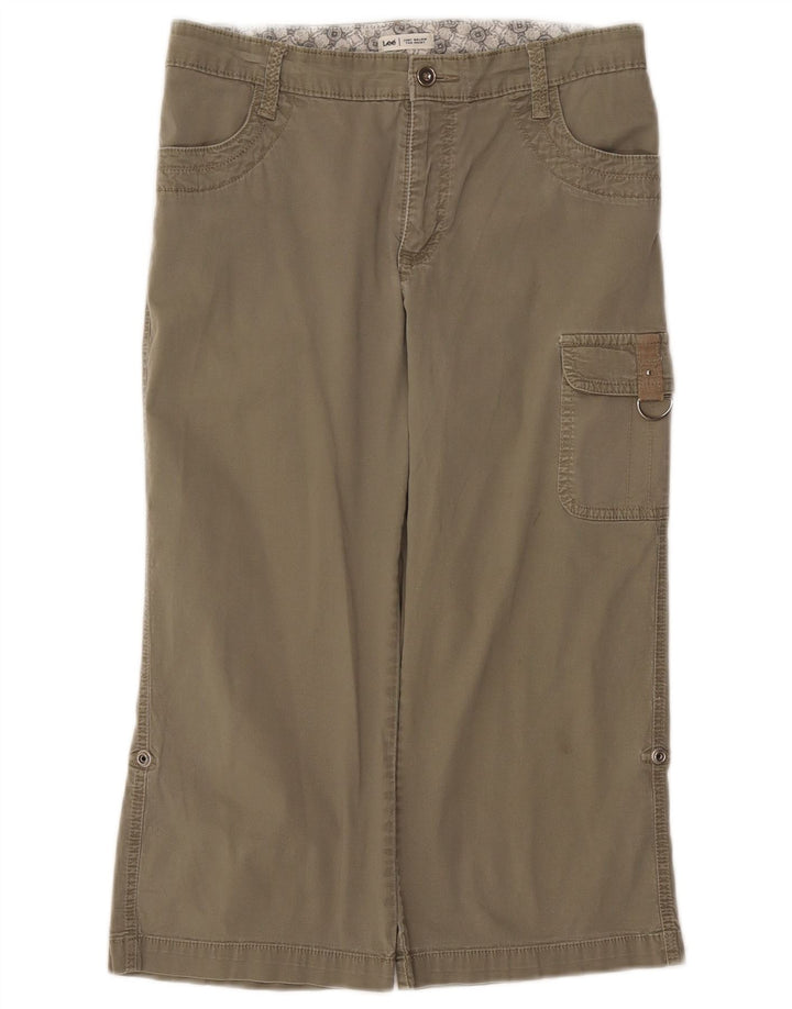 Damskie spodnie Lee Cargo Capri US 8 Medium W30 L19 Bawełna khaki