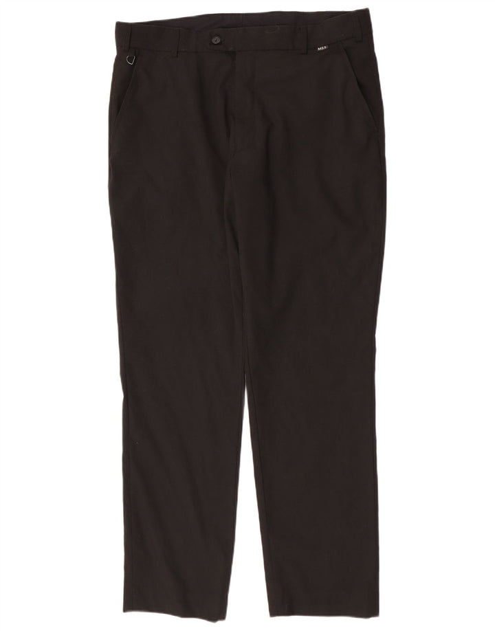 Marks & Spencer Męskie proste spodnie chino W36 L30 Czarny poliester