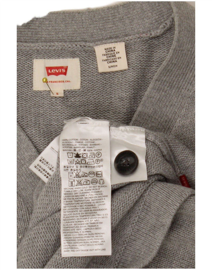 Męski sweter rozpinany Levi's, mały, szary, bawełniany w paski