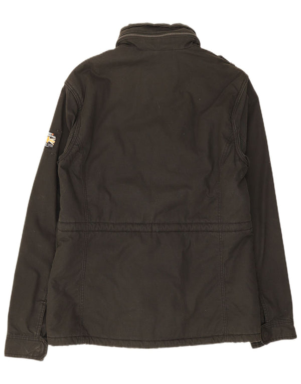 Męska kurtka wojskowa z kapturem Superdry UK 40, duża, czarna, bawełniana