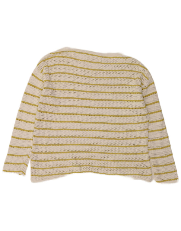 Damski sweter Fat Face z dekoltem w łódkę, UK 18 XL, bawełniany w białe paski