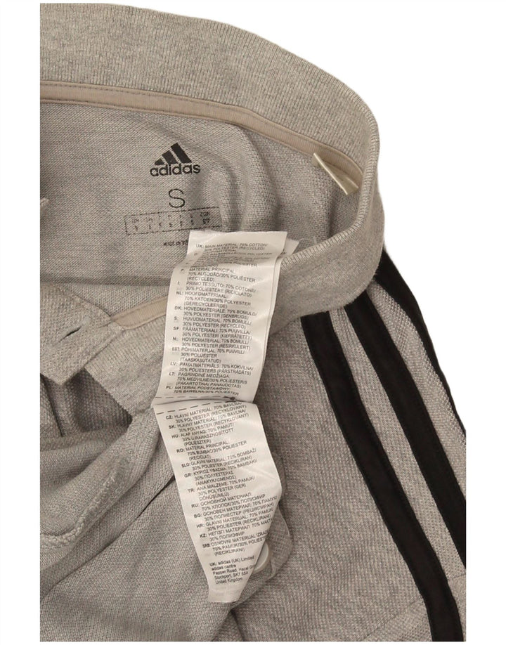 Męska koszulka polo Adidas, mała, szara, nakrapiana bawełna