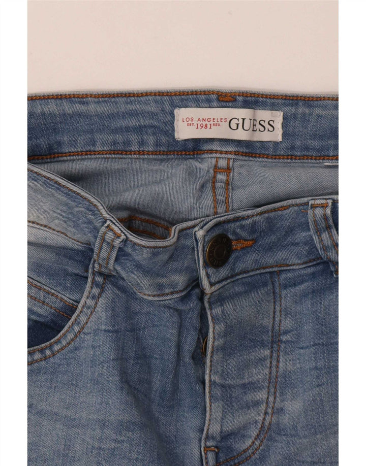 Krótkie jeansy damskie Guess W30 L26 niebieskie