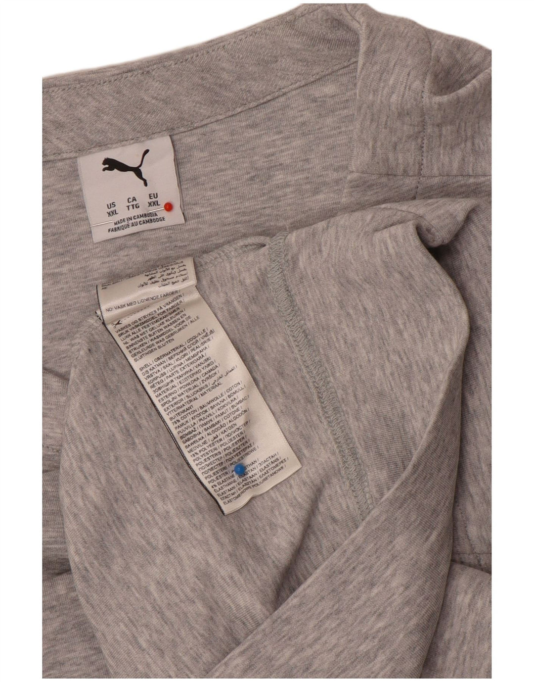 Męska koszulka Puma z długim rękawem 2XL, szara bawełna
