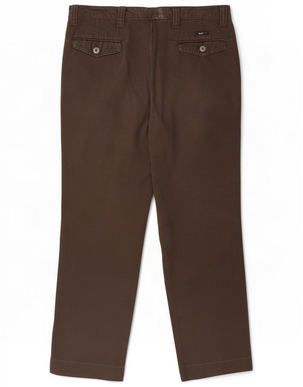 Roy Rogers Mens Straight Chino Trousers IT 50 Large W32 L27 Brown Cotton
