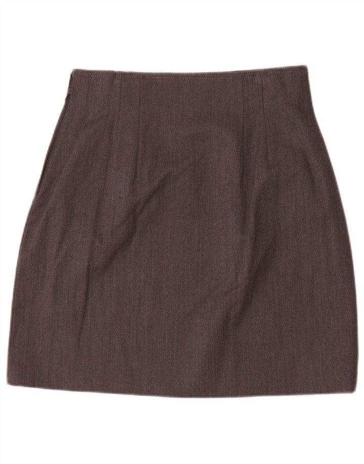Vintage damski komplet spódnic zapinanych na 2 guziki, UK 12 Medium W28, szare paski