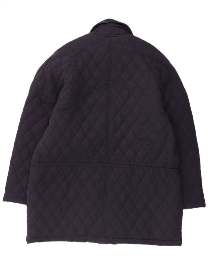Vintage męska pikowana kurtka UK 42 XL granatowa, poliestrowa