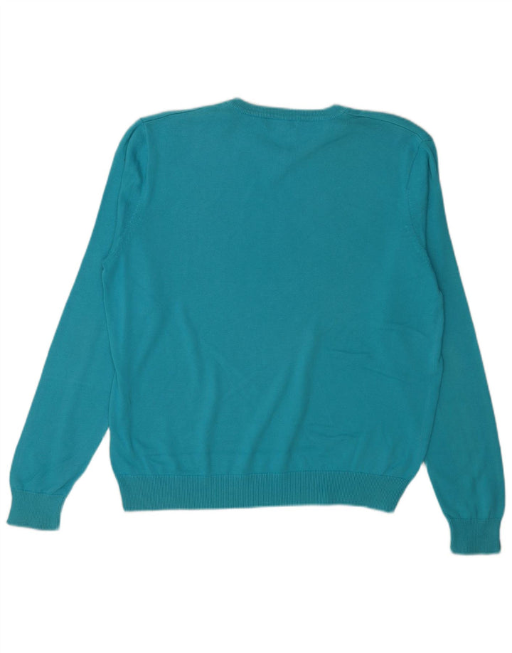 Lyle & Scott Męski sweter z dekoltem w kształcie litery V, XL, niebieski, bawełniany