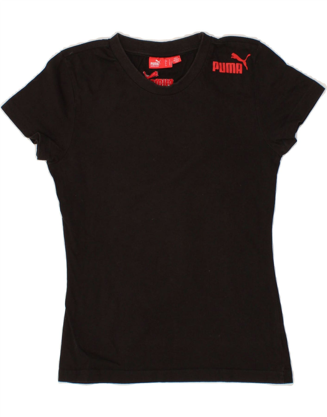 PUMA Womens T-Shirt Top UK 10 Small Black Cotton Vintage Puma and Second-Hand Puma from Messina Hembry 