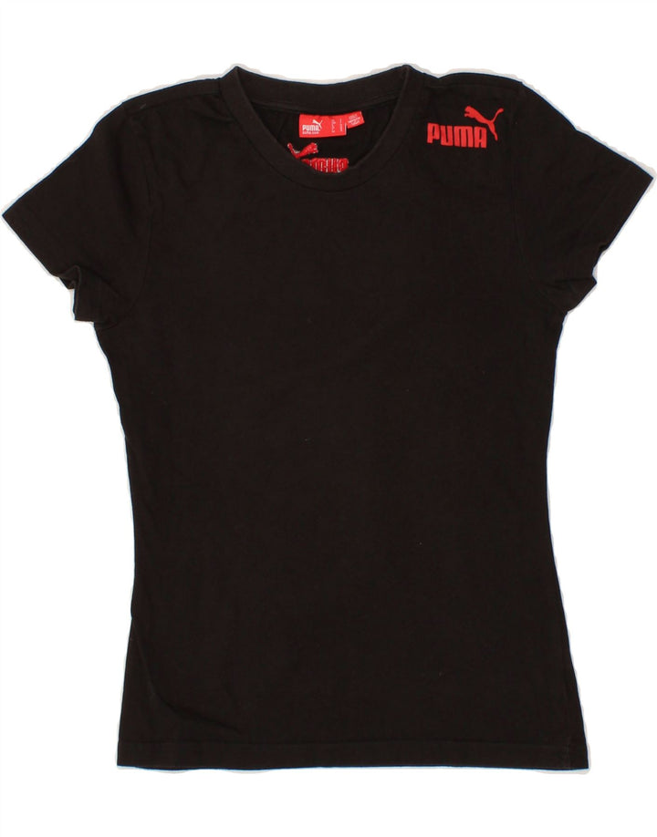 PUMA Womens T-Shirt Top UK 10 Small Black Cotton Vintage Puma and Second-Hand Puma from Messina Hembry 