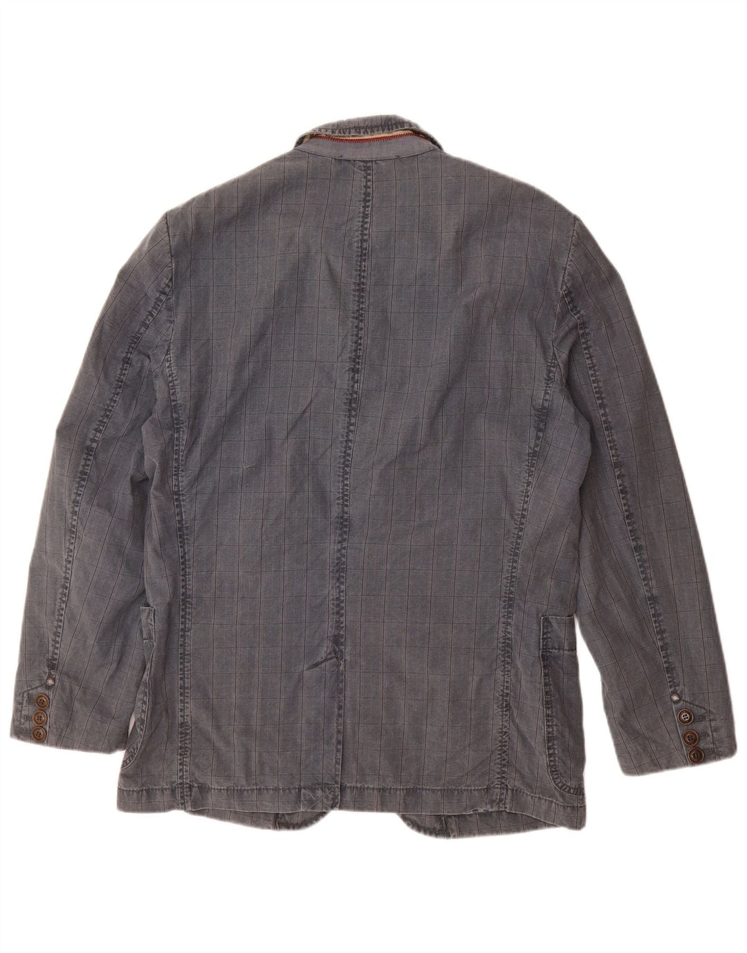 Męska marynarka CAMEL ACTIVE zapinana na 2 guziki IT 48, bawełniana w średnią niebieską kratkę