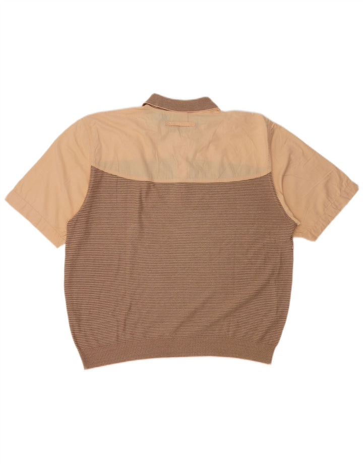 Męska koszulka polo Donny & Max XL, bawełniana w brązowe paski