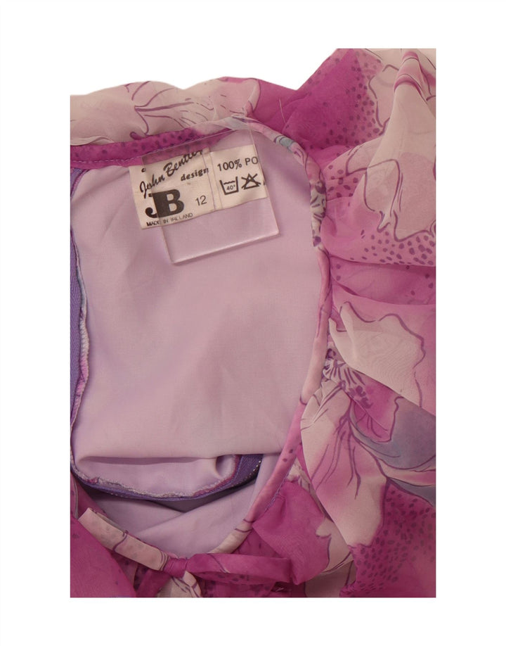 Damska sukienka maxi JOHN BENTLEY UK 12 Średni różowy kwiatowy poliester