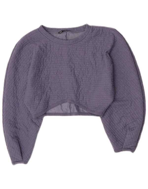 Damska bluzka Zara Crop Top UK 14, duża fioletowa