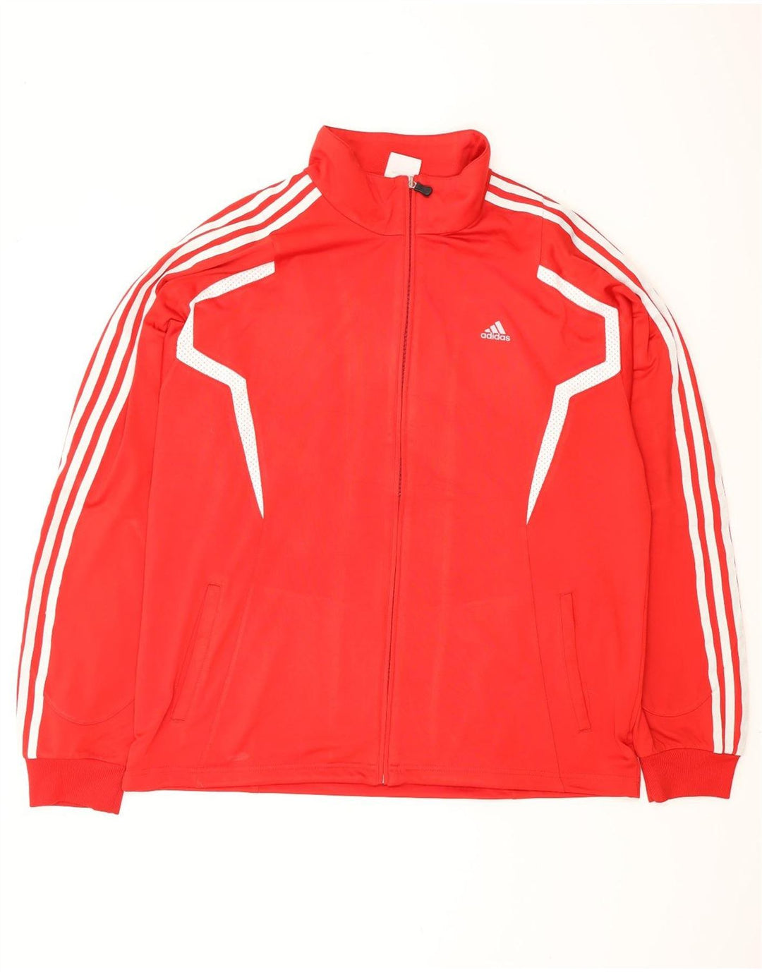 Męska bluza dresowa Adidas, duża, czerwona, poliestrowa z blokami kolorów