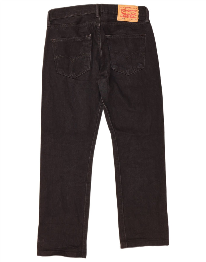 Męskie jeansy LEVI'S 501 Straight W30 L26 Czarne bawełniane