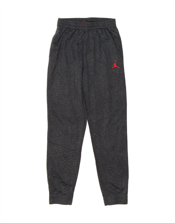 JORDAN Boys Tracksuit Trousers 10-11 Years Medium Grey Geometric Polyester Vintage Jordan and Second-Hand Jordan from Messina Hembry 