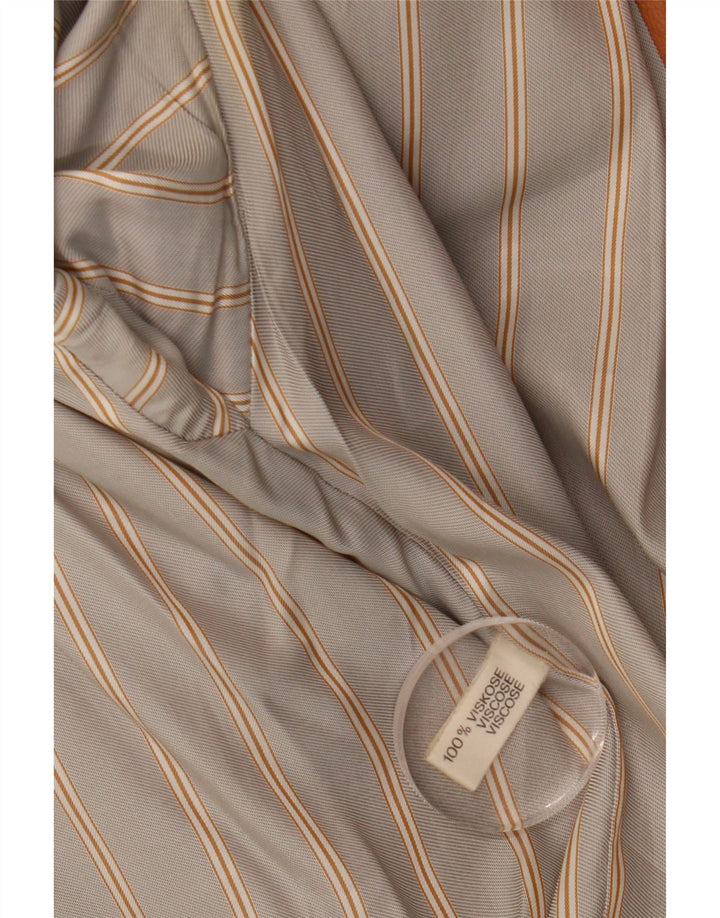 Vintage damski płaszcz skórzany z podwójnymi piersiami UK 14, duży brązowy