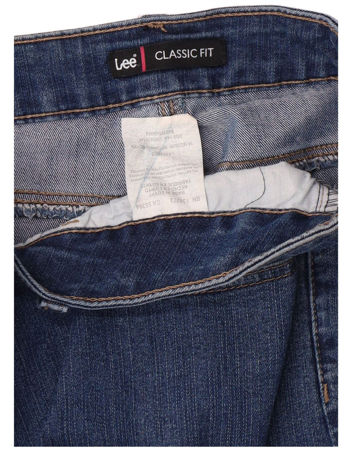 Damskie jeansy Capri LEE o klasycznym kroju US 16 2XL W34 L22 Niebieskie bawełniane