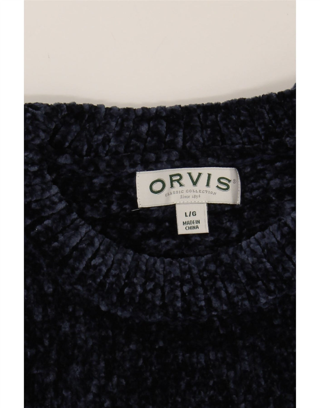 ORVIS Womens Boat Neck Jumper Sweater UK 16 Large Navy Blue Polyester Vintage Orvis and Second-Hand Orvis from Messina Hembry 