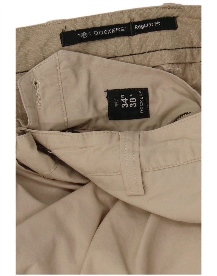 Męskie spodnie chino o regularnym kroju Dockers W34 L30 beżowe
