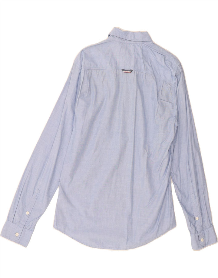 TOMMY HILFIGER Mens Regular Fit Shirt Medium Blue Cotton Vintage Tommy Hilfiger and Second-Hand Tommy Hilfiger from Messina Hembry 
