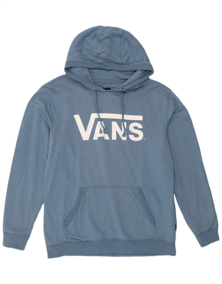 Męski sweter z kapturem Vans z grafiką, duży, niebieski, bawełniany