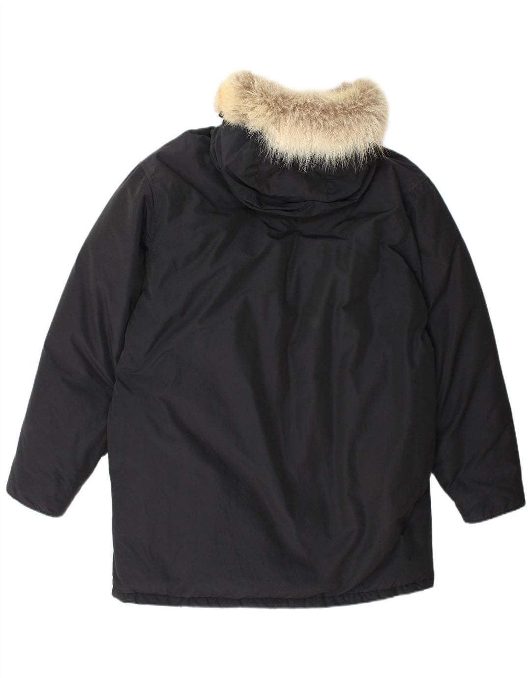 Męska kurtka parka z kapturem Woolrich UK 40, duża, czarna bawełna