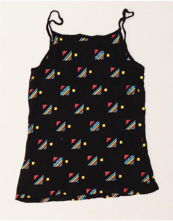 Damski top graficzny na ramiączkach Billabong UK 10, mały, czarny, geometryczny modal