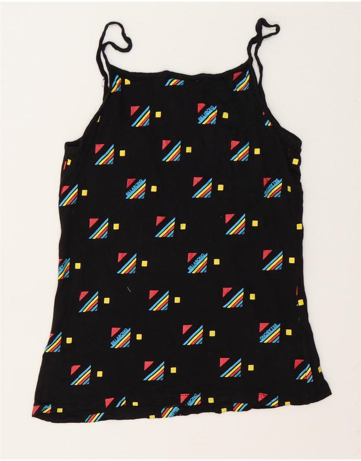 Damski top graficzny na ramiączkach Billabong UK 10, mały, czarny, geometryczny modal