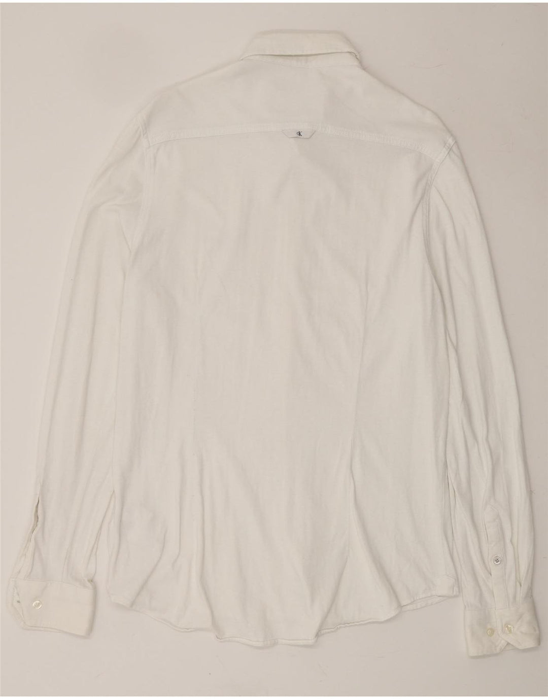 CALVIN KLEIN JEANS Mens Slim Fit Shirt Medium White Cotton Vintage Calvin Klein Jeans and Second-Hand Calvin Klein Jeans from Messina Hembry 