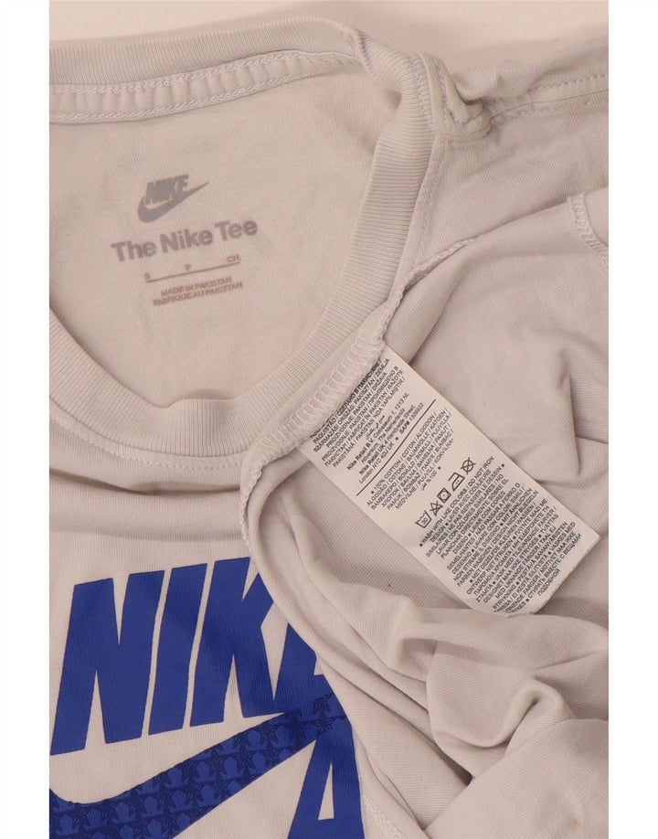 Męski T-shirt z grafiką Nike, mały, biały, bawełniany